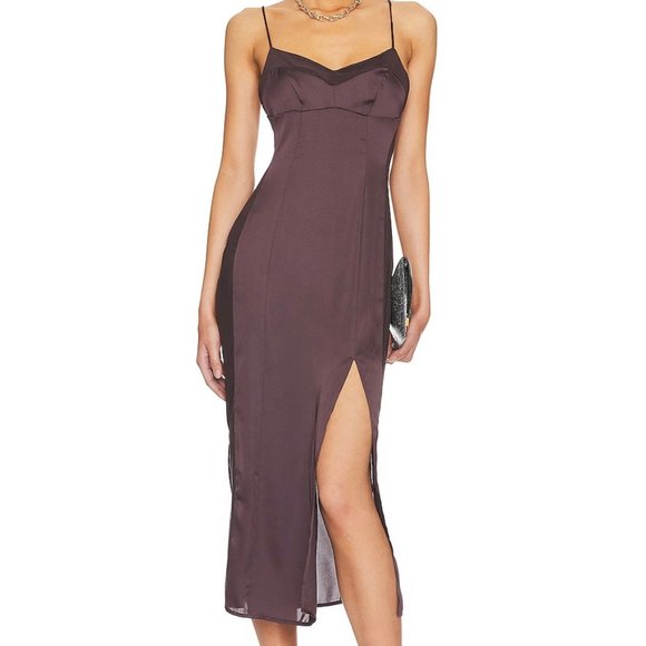 Free People Dresses & Skirts - Free People City Cool Midi Slip Chocolate Merlot